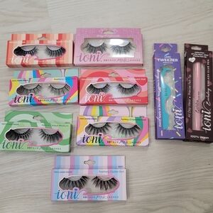 NEW IONI Large Bundle Of Various 3D Faux MINK Lashes ,Glue And Tweezers